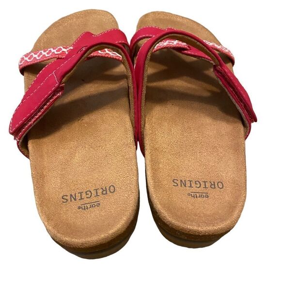 Earth Origins Raspberry Pink Nubuck Toe Post Slide On Ossi Sandals - Picture 5 of 6